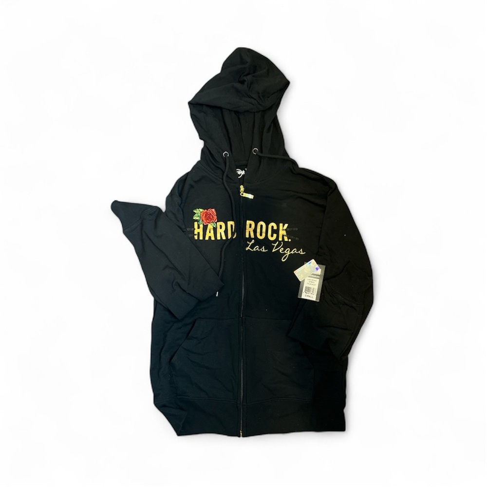Sequined Hard Rock Cafe Las Vegas Black Zip-Up Jacket NWT